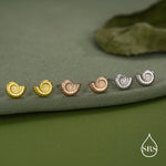 Sterling Silver Ammonite Shell Stud Earrings - Cute Fun, Whimsical - Sea Ocean Theme - Nature Inspired
