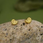 Sterling Silver Ammonite Shell Stud Earrings - Cute Fun, Whimsical - Sea Ocean Theme - Nature Inspired