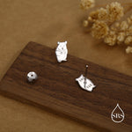 Kawaii Hamster Stud Earrings in Sterling Silver, Cute Hamster Earrings, Pet Earrings, Pet Jewellery