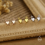 Sterling Silver Dagger Heart Stud Earrings