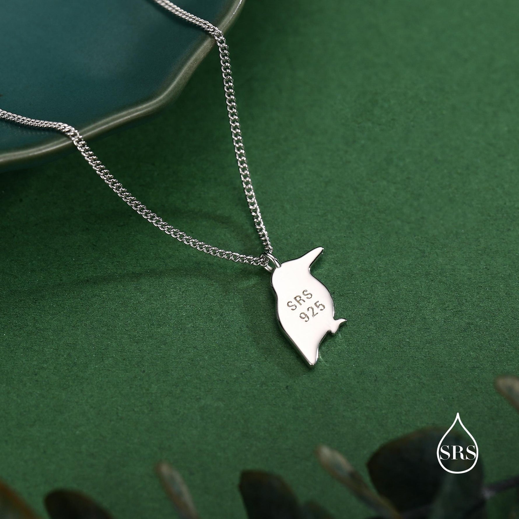 Sterling Silver Enamel Kingfisher Necklace, Bird Necklace