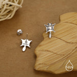 Sterling Silver Flying Squirrel Stud Earrings