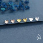 Sterling Silver Sunburst Heart 18G Screw Back Earrings