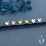 Sterling Silver Sunburst Heart 16G Flat Back Earrings