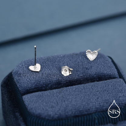 Sterling Silver Sunburst Heart Stud Earrings