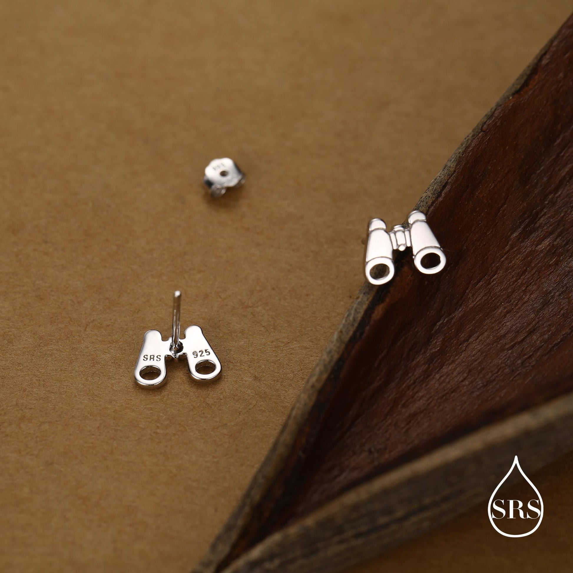 Sterling Silver Binocular Stud Earrings