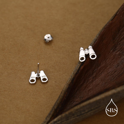 Sterling Silver Binocular Stud Earrings