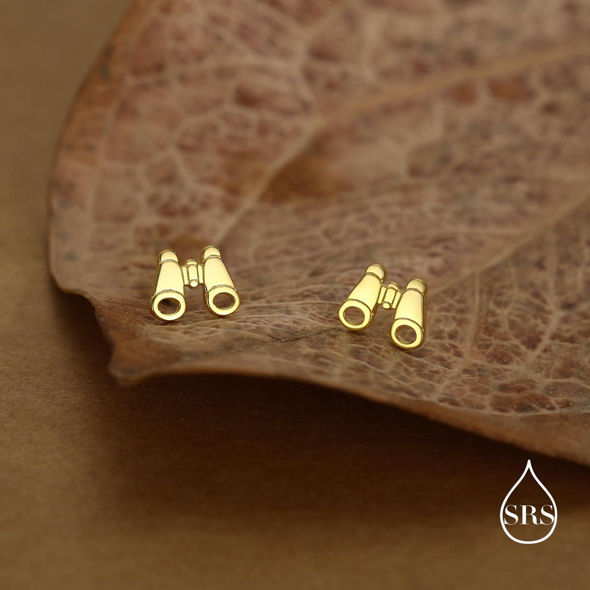 Sterling Silver Binocular Stud Earrings
