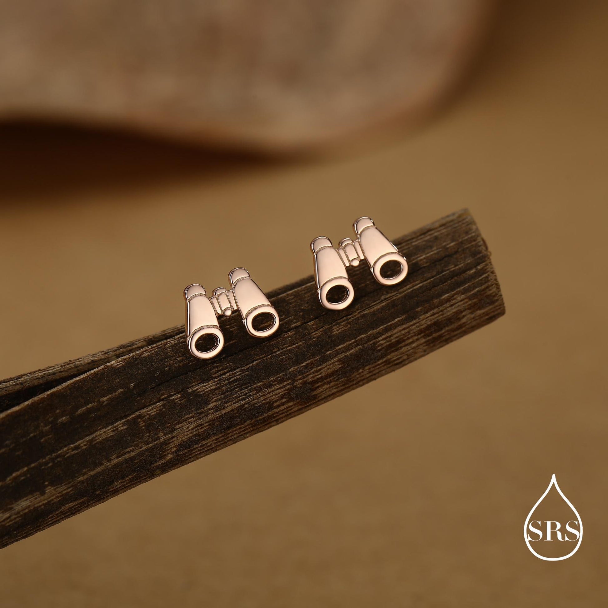 Sterling Silver Binocular Stud Earrings