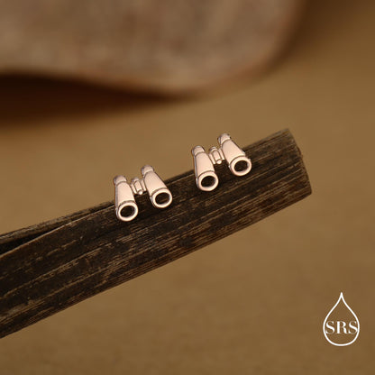 Sterling Silver Binocular Stud Earrings