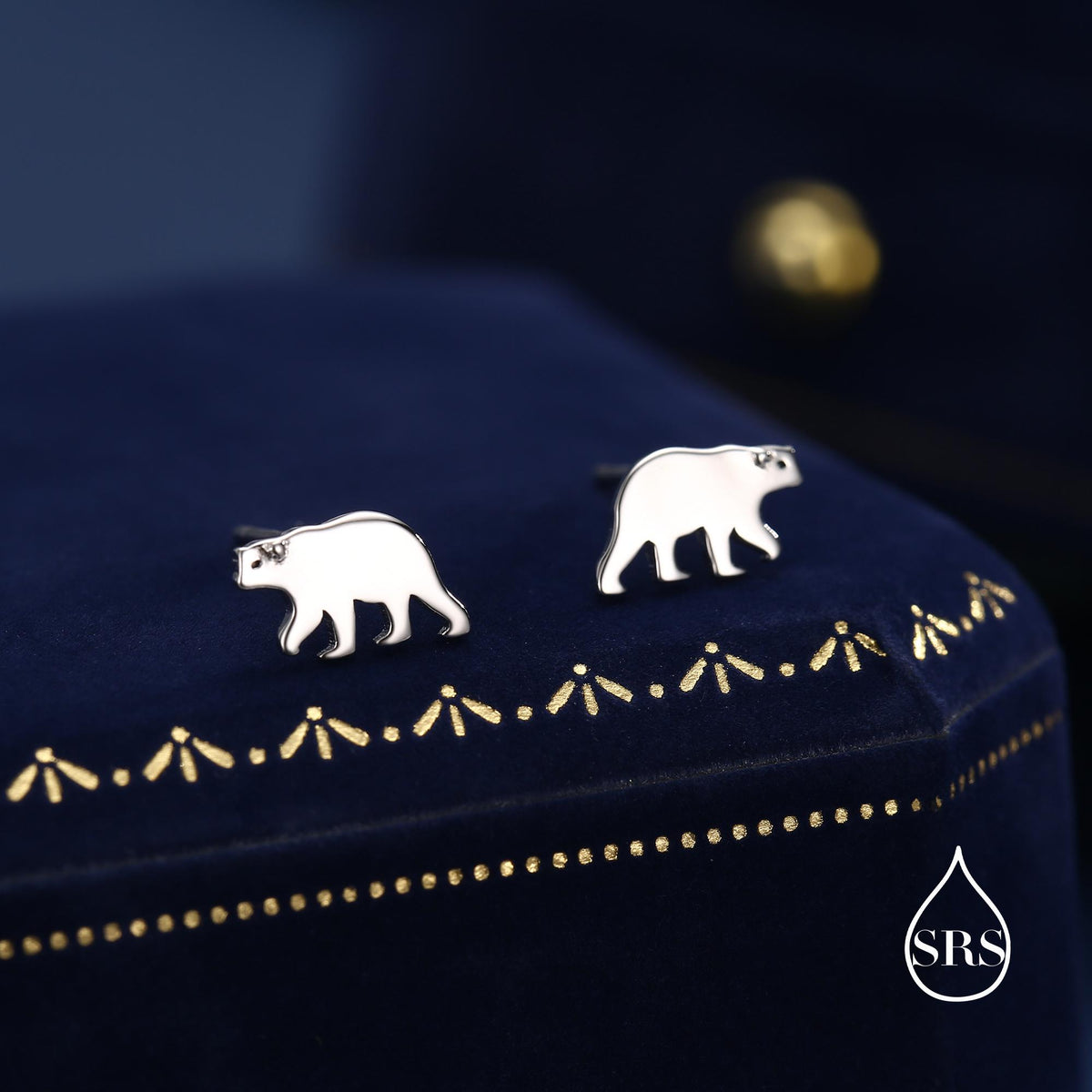 Brown Bear Stud Earrings in Sterling Silver, Silver or Gold, Nature Inspired, Fun and Quirky Earrings