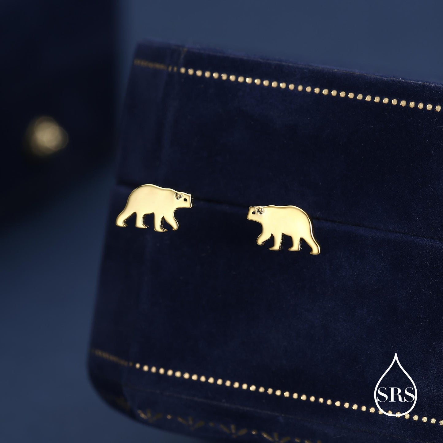 Brown Bear Stud Earrings in Sterling Silver, Silver or Gold, Nature Inspired, Fun and Quirky Earrings