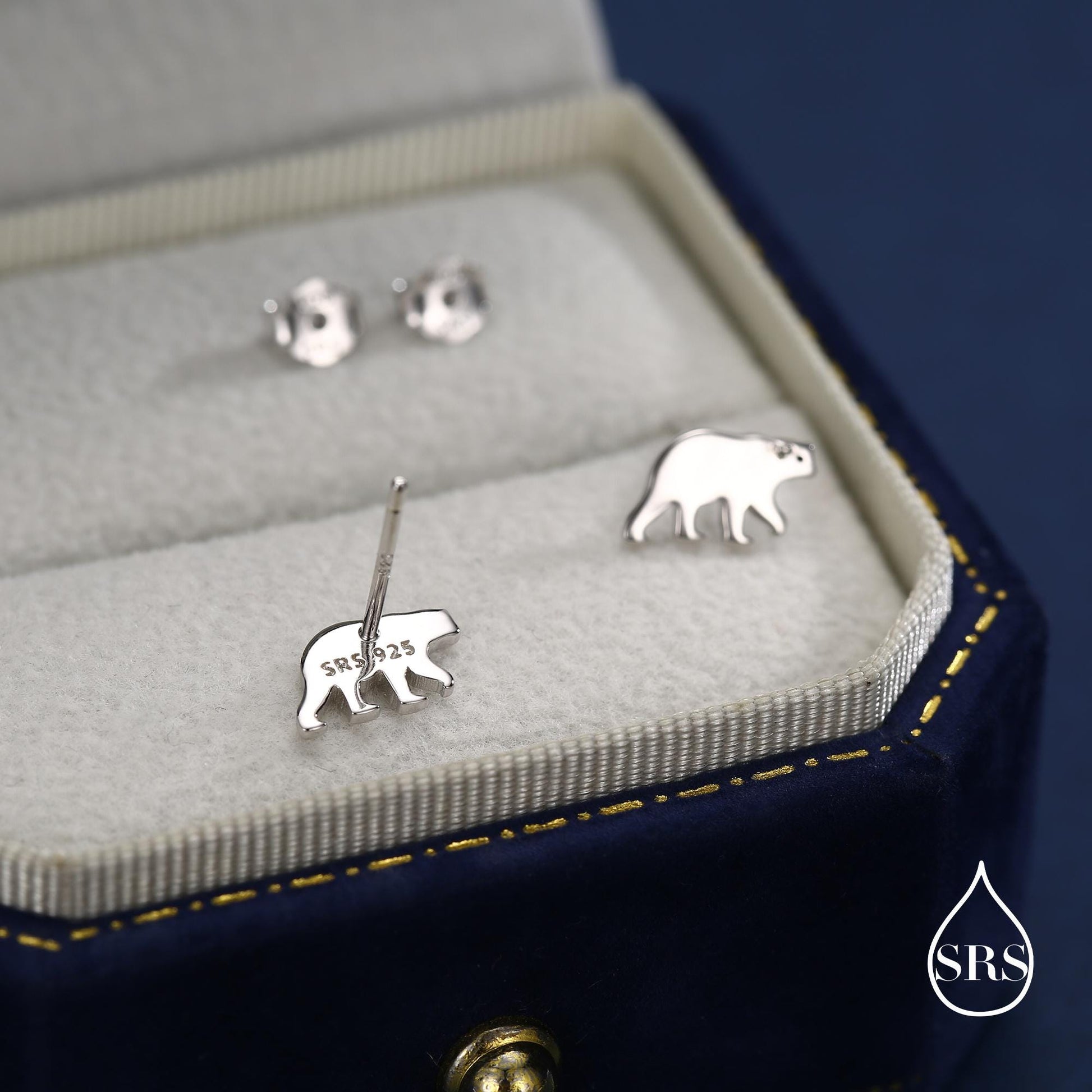 Brown Bear Stud Earrings in Sterling Silver, Silver or Gold, Nature Inspired, Fun and Quirky Earrings