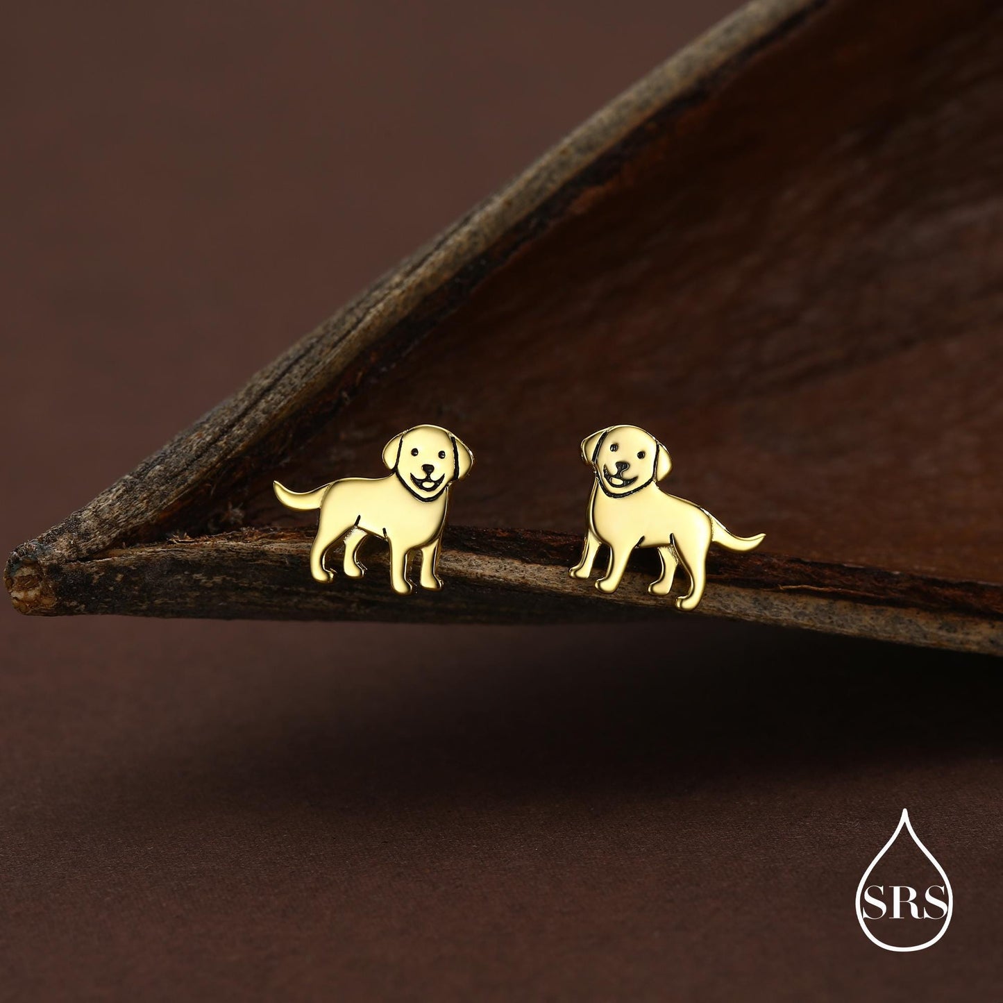 Sterling Silver Labrador Puppy Stud Earrings