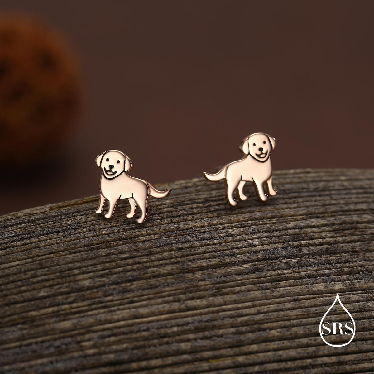 Sterling Silver Labrador Puppy Stud Earrings