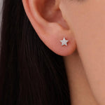 Extra Tiny CZ Star Stud Earrings in Sterling Silver, Silver, Gold or Rose Gold, Star Earrings, Tiny Star Earrings