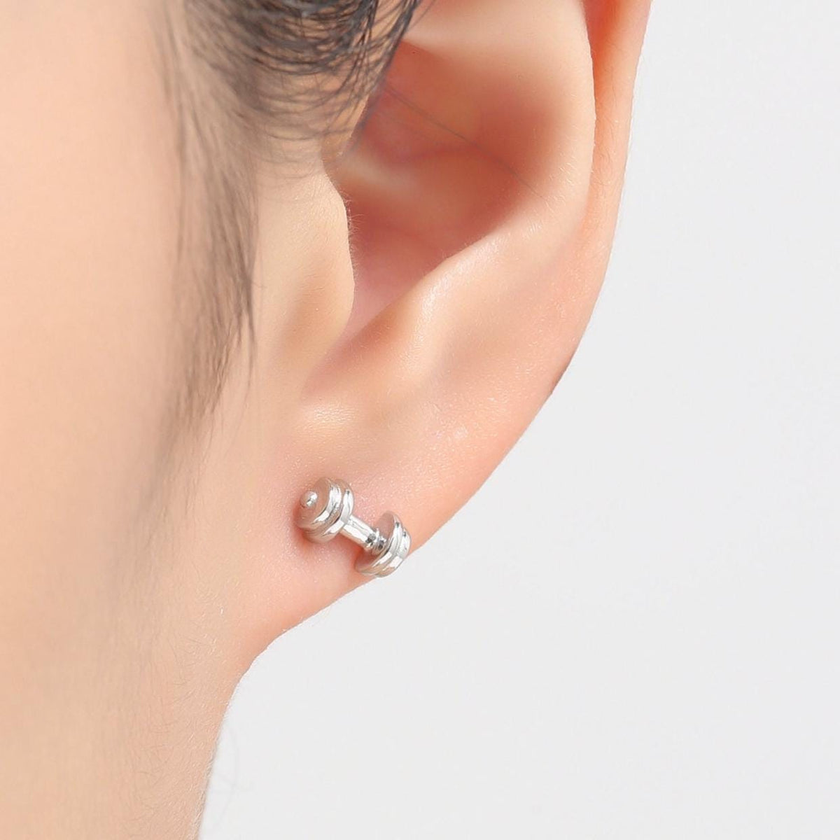 Sterling Silver Weight Lifting Dumbell Stud Earrings, Silver, Gold or Rose Gold, Fun Earrings, Exercise Lover Earrings