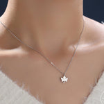 Tiny Maple Leaf Pendant Necklace in Sterling Silver, Maple Necklace, Tiny Maple Necklace