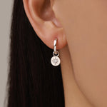 Starburst Disk Charms for Huggie Hoops in Sterling Silver