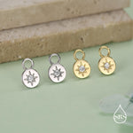 Starburst Disk Charms for Huggie Hoops in Sterling Silver