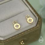 Starburst Disk Charms for Huggie Hoops in Sterling Silver