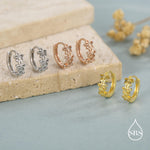 Sterling Silver Daisy Chain Huggie Hoop Earrings