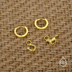 Mismatched Horse and Horseshoe Huggie Hoops in Sterling Silver, Silver or Gold or Rose Gold, Detachable Horse and Horse Shoe Hoop Earrings