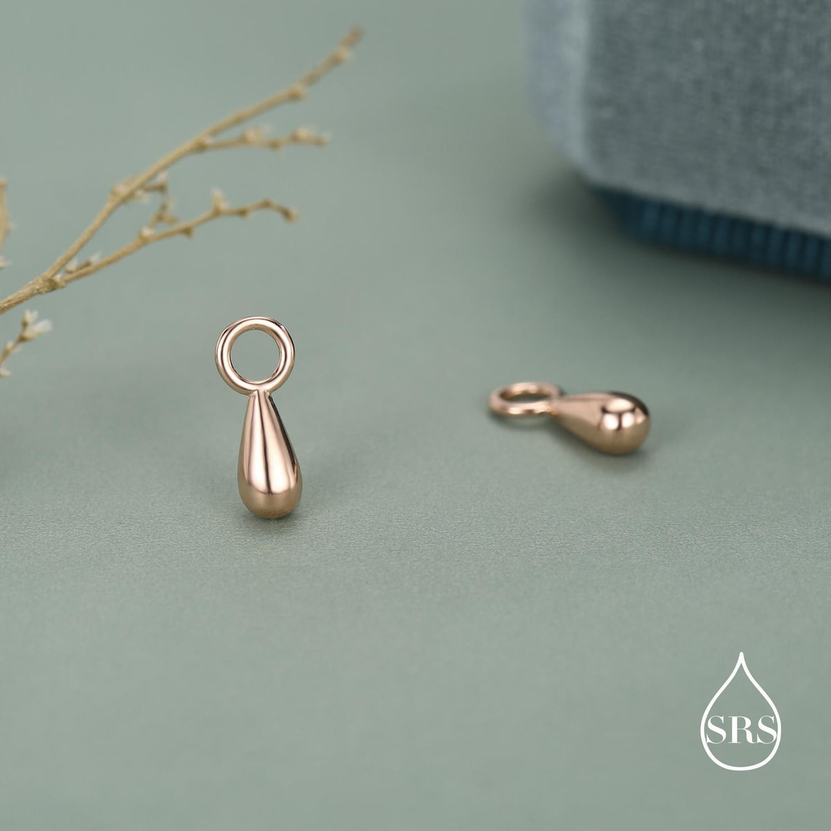 Sterling Silver Tiny Droplet Charms for Hoop Earrings