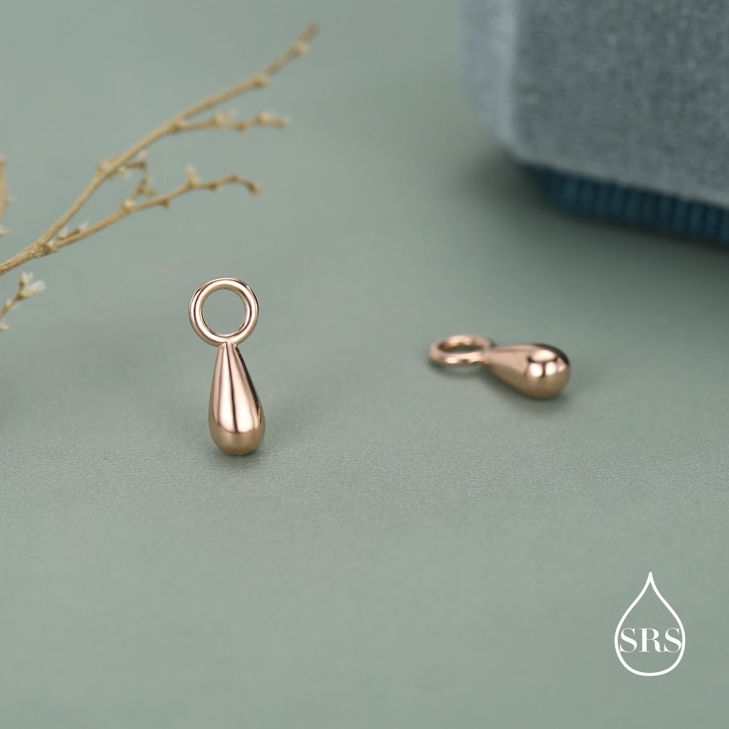 Sterling Silver Tiny Droplet Charms for Hoop Earrings