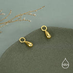 Sterling Silver Tiny Droplet Charms for Hoop Earrings