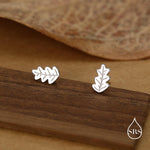 Oak Leaf Stud Earrings in Sterling Silver, Petite Acorn Leaf Earrings, Small Leaf Stud, Nature Inspired