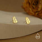 Oak Leaf Stud Earrings in Sterling Silver, Petite Acorn Leaf Earrings, Small Leaf Stud, Nature Inspired
