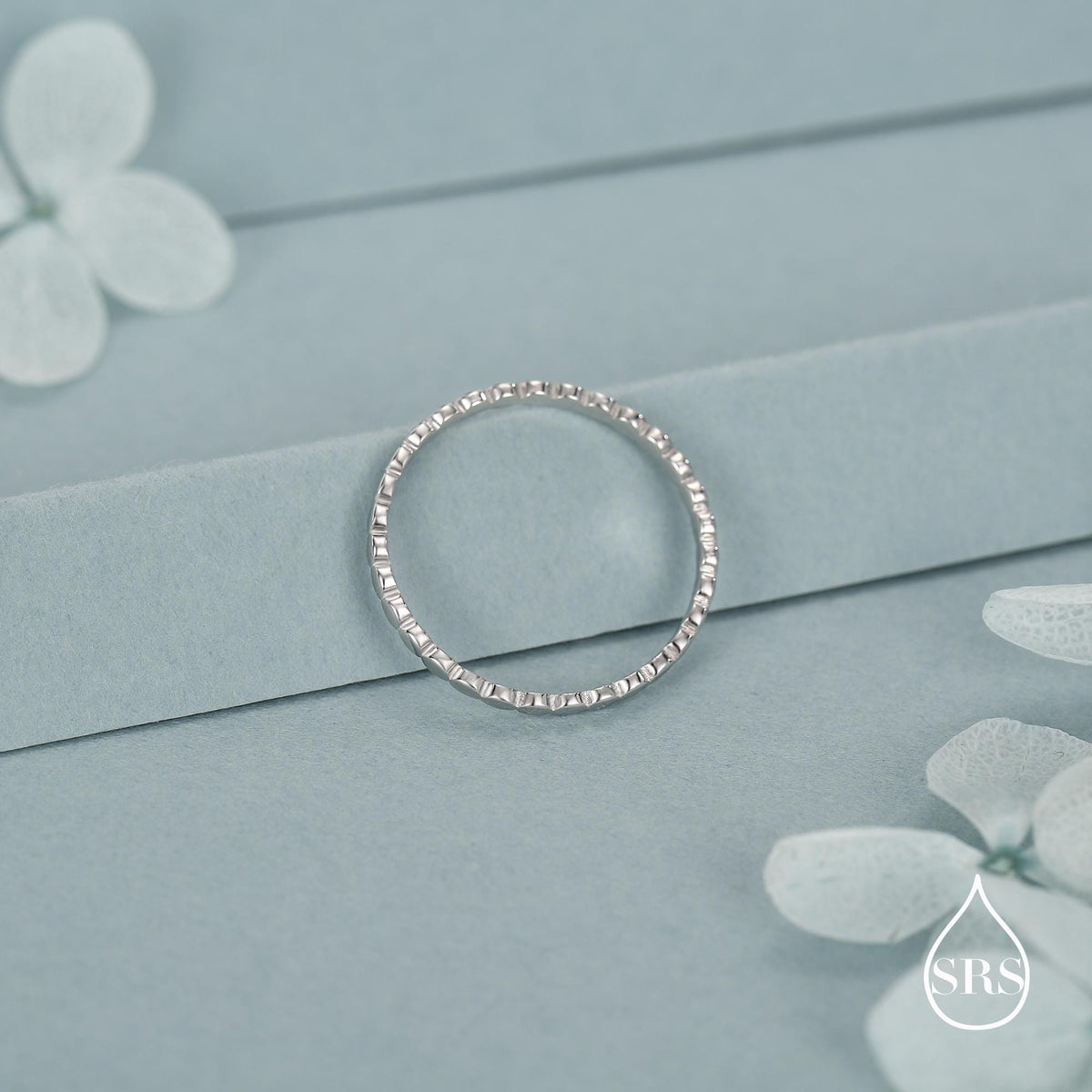 Sterling Silver Beaded Dot Band Ring