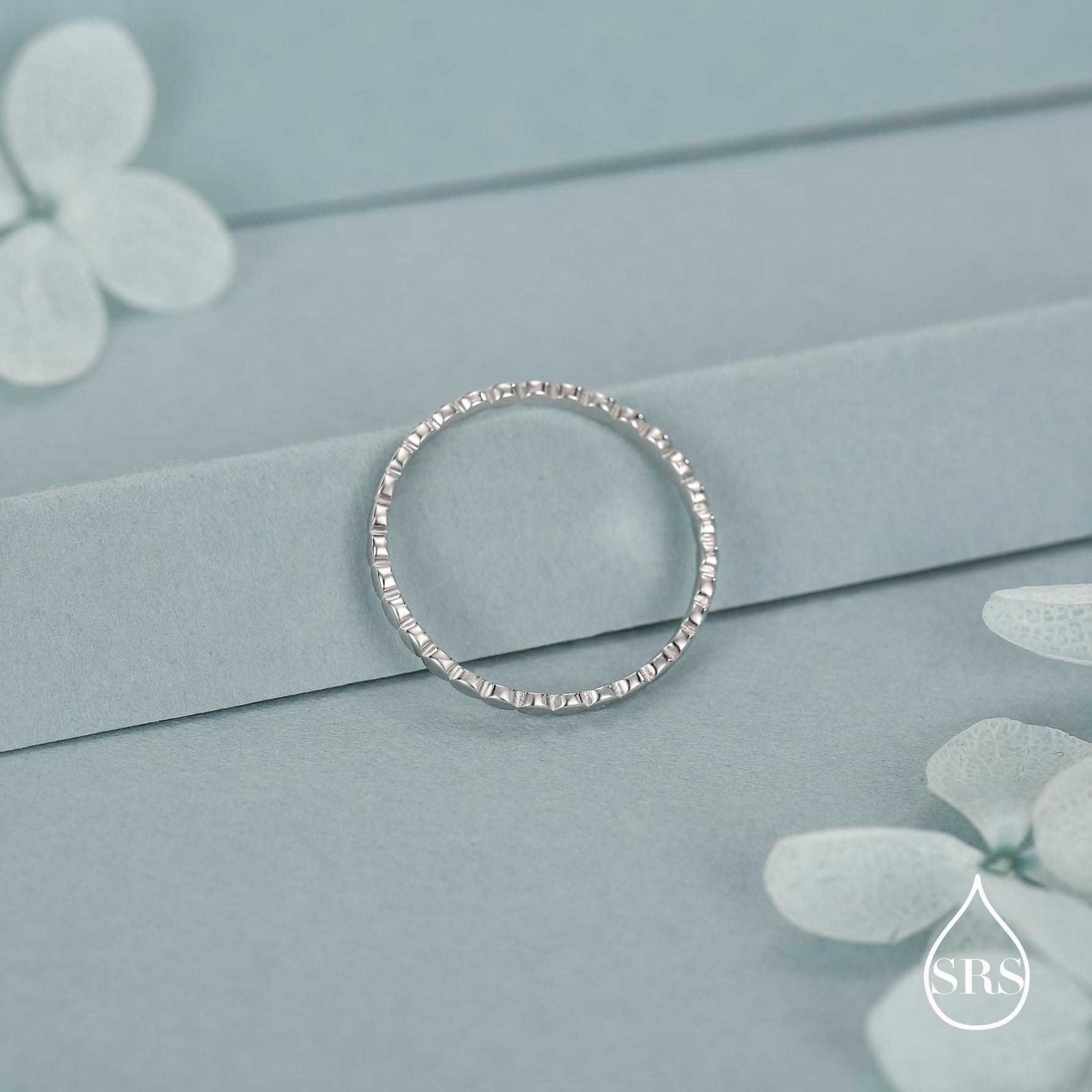 Sterling Silver Beaded Dot Band Ring