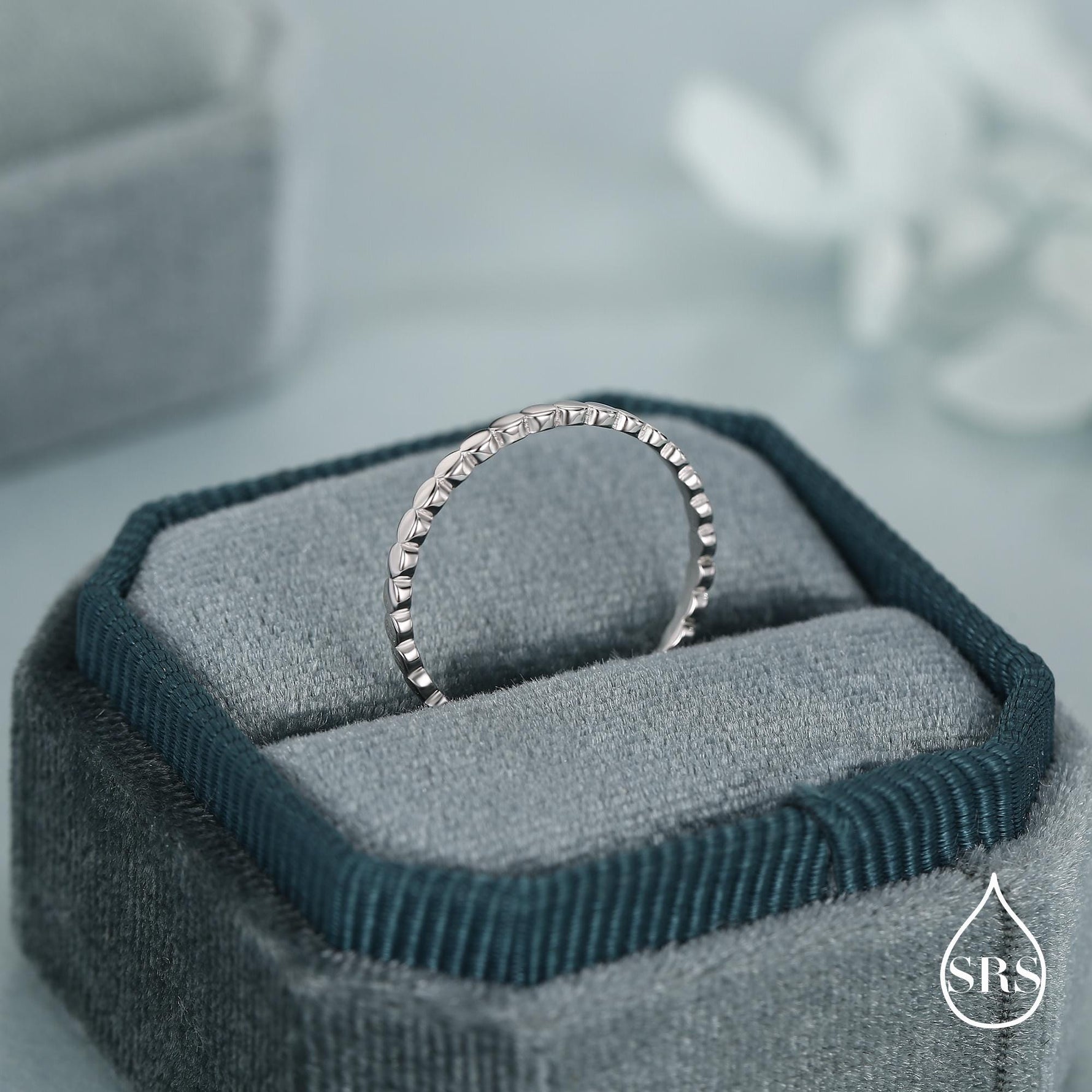 Sterling Silver Beaded Dot Band Ring