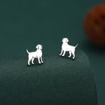 Sterling Silver Labrador / Retriever Puppy Dog Stud Earrings