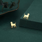 Sterling Silver Labrador / Retriever Puppy Dog Stud Earrings
