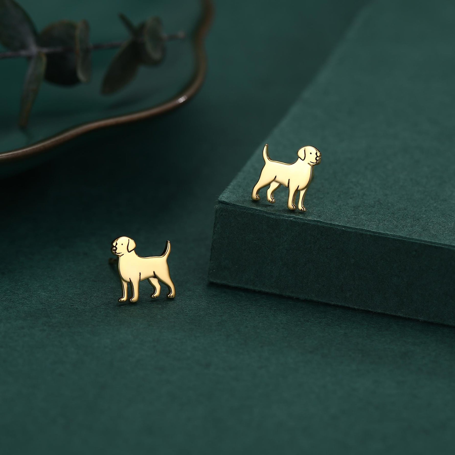 Sterling Silver Labrador / Retriever Puppy Dog Stud Earrings