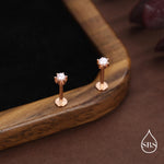 Sterling Silver Genuine Freshwater Pearl 16G Flat Back Stud Earrings