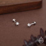 Sterling Silver Genuine Freshwater Pearl 16G Flat Back Stud Earrings