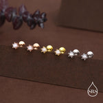 Sterling Silver Genuine Freshwater Pearl 16G Flat Back Stud Earrings