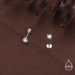 Sterling Silver Genuine Freshwater Pearl 16G Flat Back Stud Earrings
