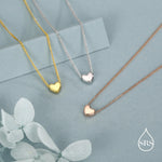 Minimalist Tiny Heart Pendant Necklace in Sterling Silver