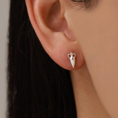 Sterling Silver Amphora Vase Stud Earrings