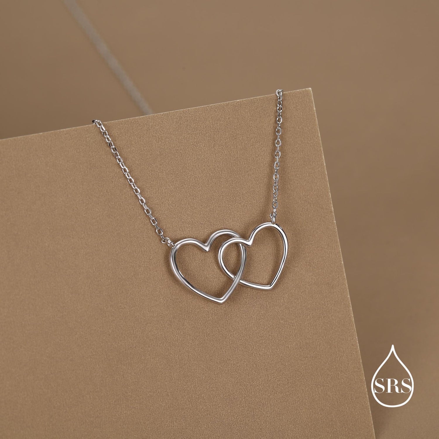 Sterling Silver Interlocking Heart Necklace