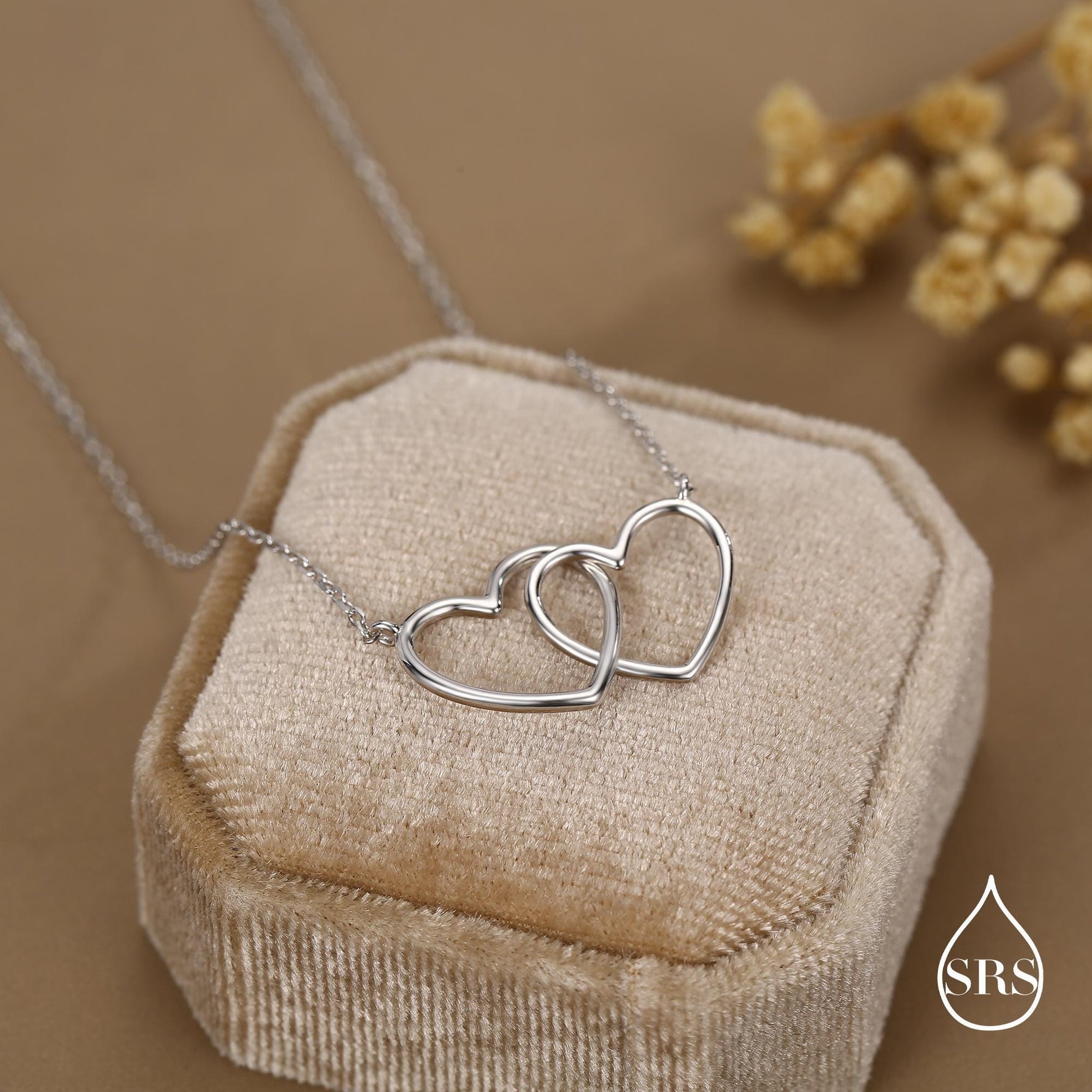 Sterling Silver Interlocking Heart Necklace
