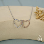 Sterling Silver Interlocking Heart Necklace