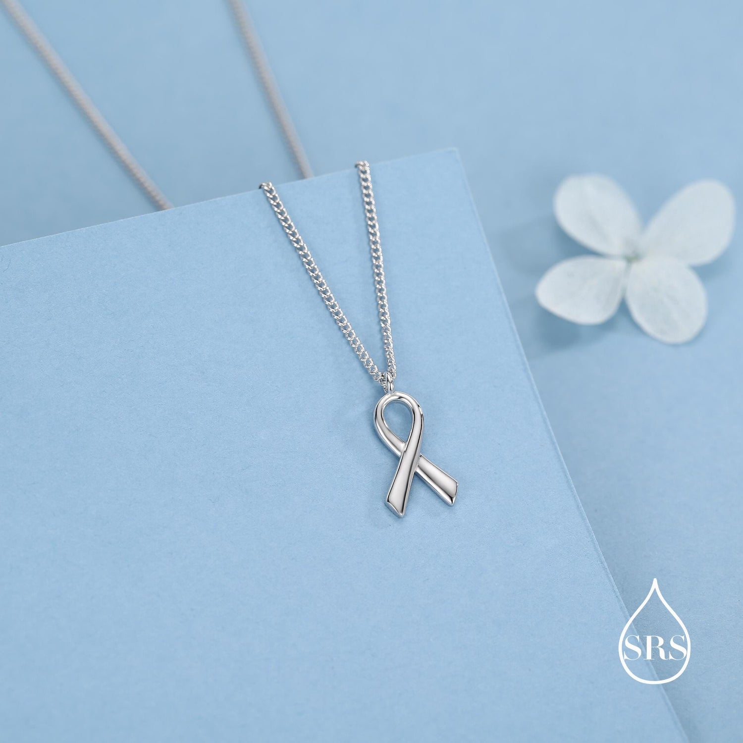Sterling Silver Awareness Ribbon Necklace