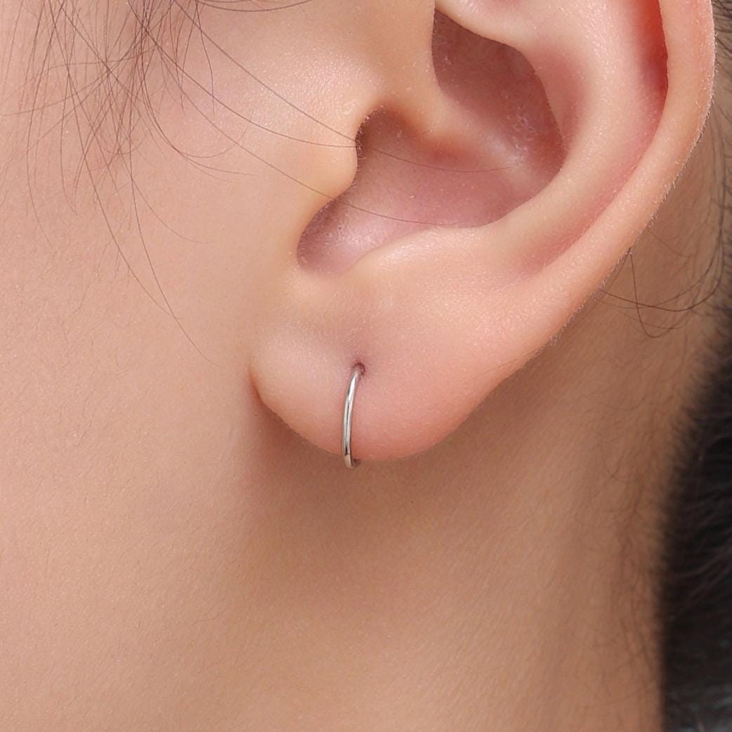 Most Minimalist 6mm Inner Diameter Open Hoops, 0.9mm Thick, Silver Gold or Rose Gold, Open Hoops