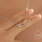 Cute Little Safety Pin Pendant Necklace in Sterling Silver, Silver or Gold or Rose Gold, Silver Safety Pin Necklace, Gift for DIY Lover